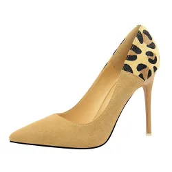 Suede high heel pumps
