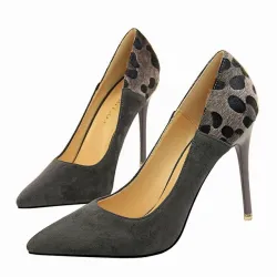 Suede high heel pumps