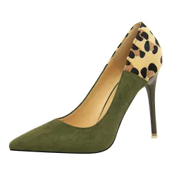 Suede high heel pumps