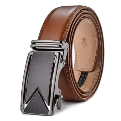 Äkta läderbälte med automatisk buckle