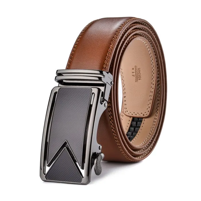 Äkta läderbälte med automatisk buckle