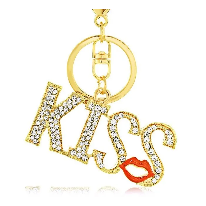 Kiss letters - crystal keychain