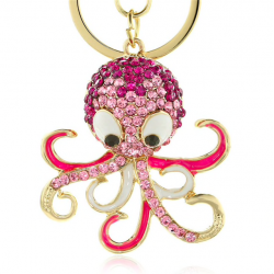 Crystal octopus keychain - keyring