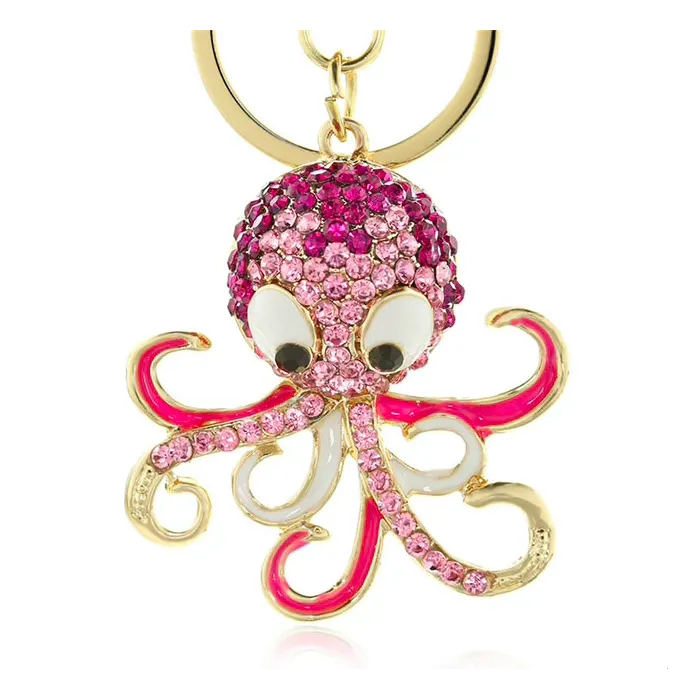 Crystal octopus keychain - keyring