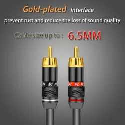 EnchufesAdaptador de enchufe macho RCA de oro con cable de audio 2 piezas