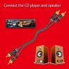 EnchufesAdaptador de enchufe macho RCA de oro con cable de audio 2 piezas