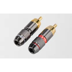EnchufesAdaptador de enchufe macho RCA de oro con cable de audio 2 piezas