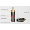 Gold plated RCA manliga plug adapter video & audio tråd anslutning 2 phs