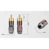 EnchufesAdaptador de enchufe macho RCA de oro con cable de audio 2 piezas