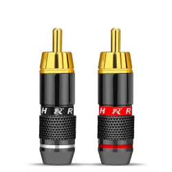 Gold Plated RCA mies plug adapter video & audio wire side 2 pcs
