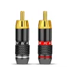 EnchufesAdaptador de enchufe macho RCA de oro con cable de audio 2 piezas