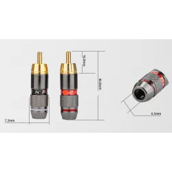 Gold Plated RCA mies plug adapter video & audio wire side 2 pcs