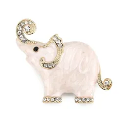 Enamel & crystals elephant - brooch