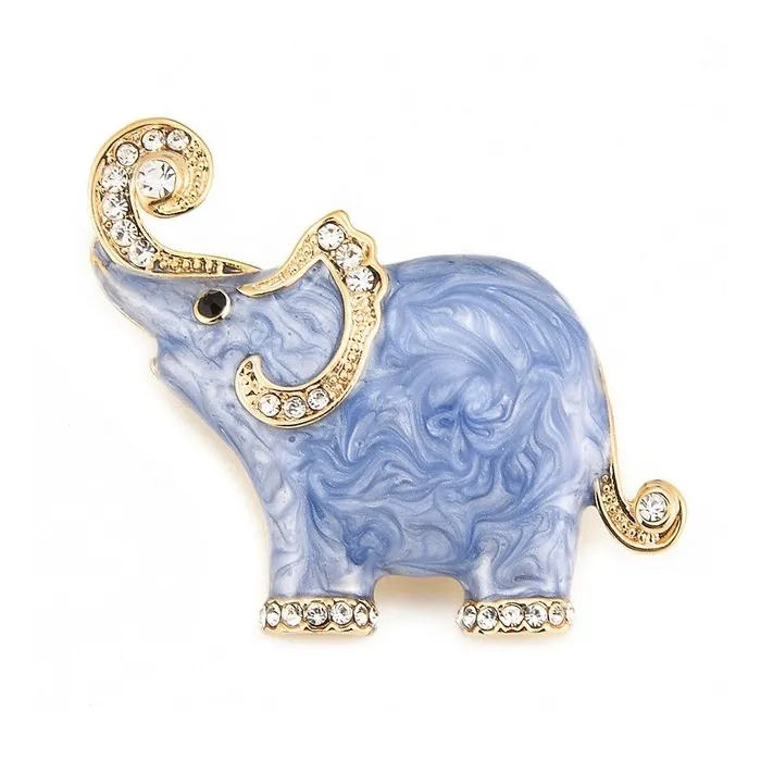 Enamel & crystals elephant - brooch
