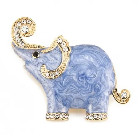 Enamel & crystals elephant - brooch