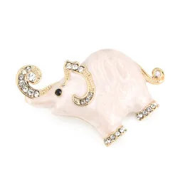 Enamel & crystals elephant - brooch