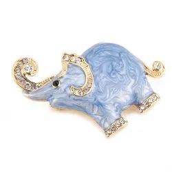 Enamel & crystals elephant - brooch