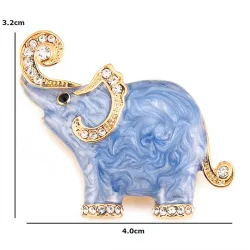 Enamel & Crystals elefantti – brooch
