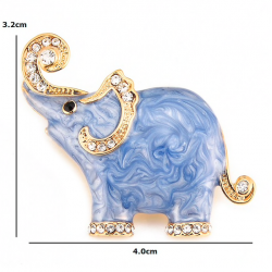 Enamel & crystals elephant - brooch