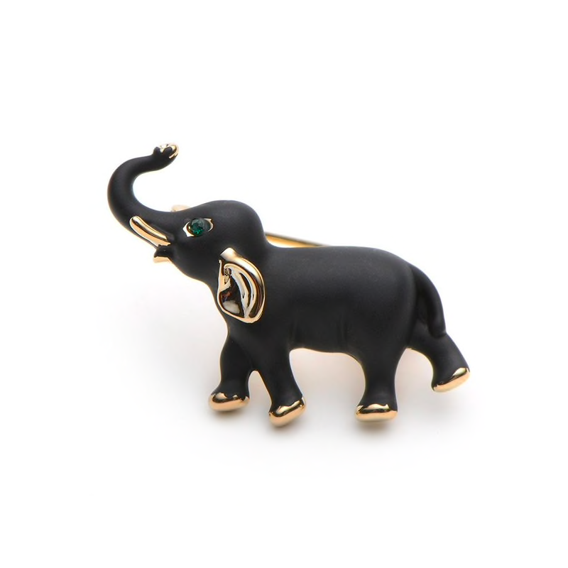 Schwarzer Elefant - Brosche