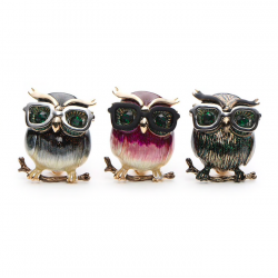 Owl with glasses - brooch