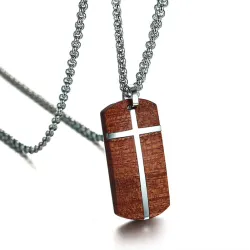 Collana con croce in acciaio inossidabile