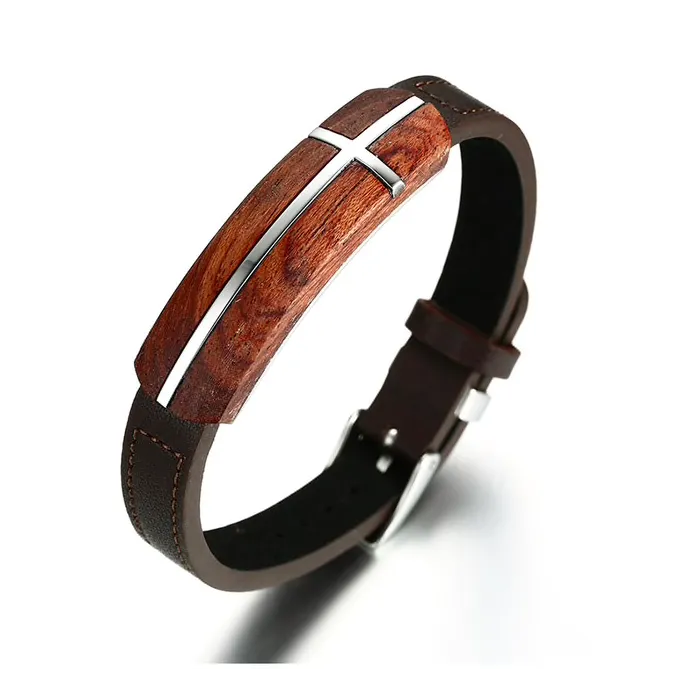 Retro rosewood genuine leather bracelet
