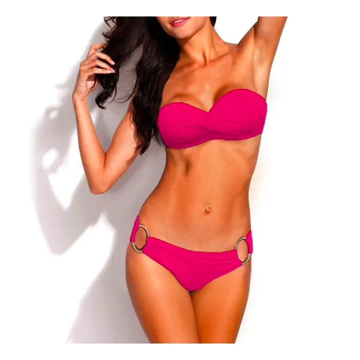Baño y ropaAnillo de metal empujando bikini conjunto