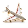 Crystal airplane brooch