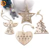 NavidadÁrbol de Navidad Navidad decoración colgantes huecos de madera 6 piezas
