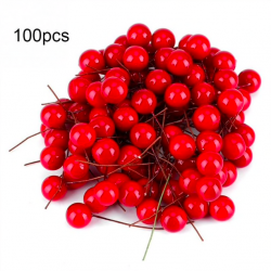 Juldekoration konstgjord röd holly berry 100 pcs