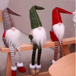 Weihnachtsdekoration lange Beine sitzen Elf 50cm