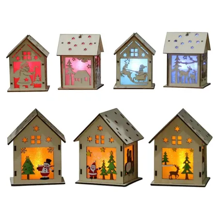 NavidadCasa de Navidad de madera con LED - hacerlo usted mismo