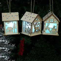 NavidadCasa de Navidad de madera con LED - hacerlo usted mismo