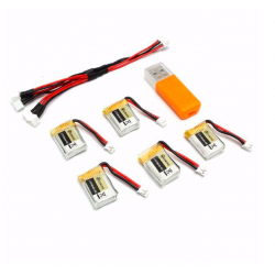Set chargeur batterie pour Eachine RC Quadcopter E010 E010C 3.7V 150MAH 45C USB5 pcs