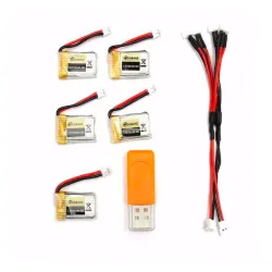 Eachine RC Quadcopter E010 E010C 3.7V 150MAH 45C upgrade battery USB charger set 5 pcs