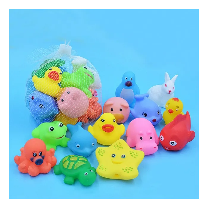 Floating squeeze rubber animals toy 13 pcs