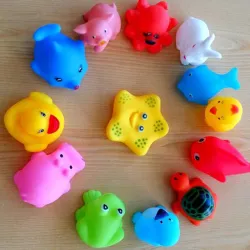 Floating squeeze rubber animals toy 13 pcs