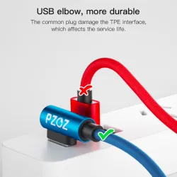 Fast charging micro USB charging cable L-type