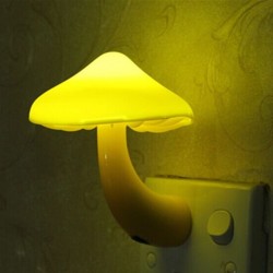 Mushroom shaped wall socket - LED night light - with sensor