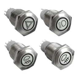 InterruptoresInterruptor de botón de presión impermeable de 16 mm LED iluminado de acero inoxidable