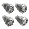 InterruptoresInterruptor de botón de presión impermeable de 16 mm LED iluminado de acero inoxidable