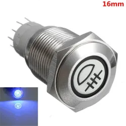 InterruptoresInterruptor de botón de presión impermeable de 16 mm LED iluminado de acero inoxidable