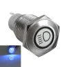 16mm LED illuminated self-locking waterproof push button switch stainless steel