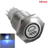 InterruptoresInterruptor de botón de presión impermeable de 16 mm LED iluminado de acero inoxidable