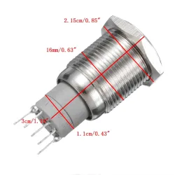 16mm LED illuminated self-locking waterproof push button switch stainless steel