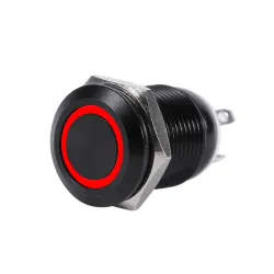2A 12mm universell LED momentary push-knappbrytare