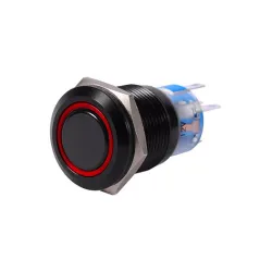 19mm 12V LED bil vattentät självlåsande latch push-knappbrytare