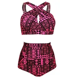 Baño y ropaJuego de bikini de traje de baño de alta cintura