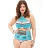 Plus size costume da bagno in vita alta set bikini